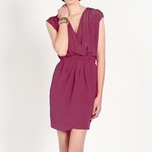 Amour Vert Fuschia Silk Dress Size M